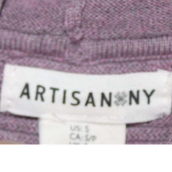 Artisan NY Ladies Tunic Funnel Neck Sweater Thumbholes Purple Size Small - Picture 3 of 3